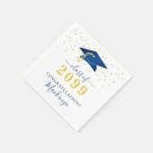 Serviette En Papier Bac Bleu Gold Confetti Script (Coin)