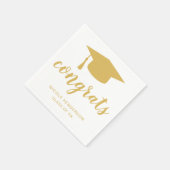 Serviette En Papier Bac de diplôme Gold et White Congrats (Coin)