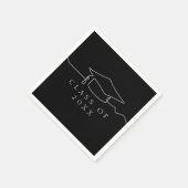 Serviette En Papier Bac de graduation en ligne noire simple (Coin)
