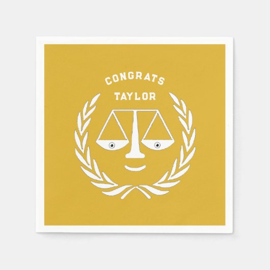 Serviette En Papier Baccalauréat de l'école de droit Gold (Devant)