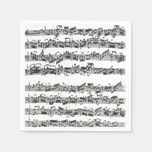 Serviette En Papier Bach Cello Suite Music Manuscrit (Devant)