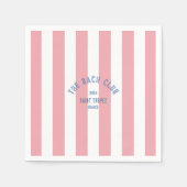 Serviette En Papier Bach Club Blue Crest Rose Cabana Stripe (Devant)