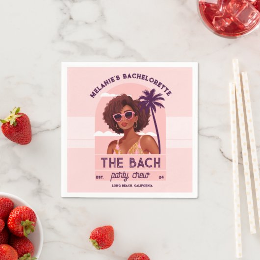 Serviette En Papier Bach Party Crew Retro Femme Bachelorette Party (En situation)