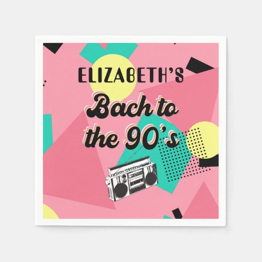 Serviette En Papier Bach To The 90's Bachelorette (Devant)