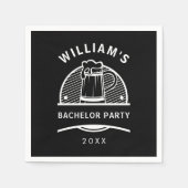Serviette En Papier Bachelor Party Bière noire et blanche (Devant)