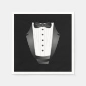 Serviette En Papier Bachelor Party Groomsman Team Groom black tuxedo (Devant)