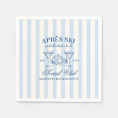 Serviette En Papier Bachelorette Bleue Bleu Apres Ski (Devant)
