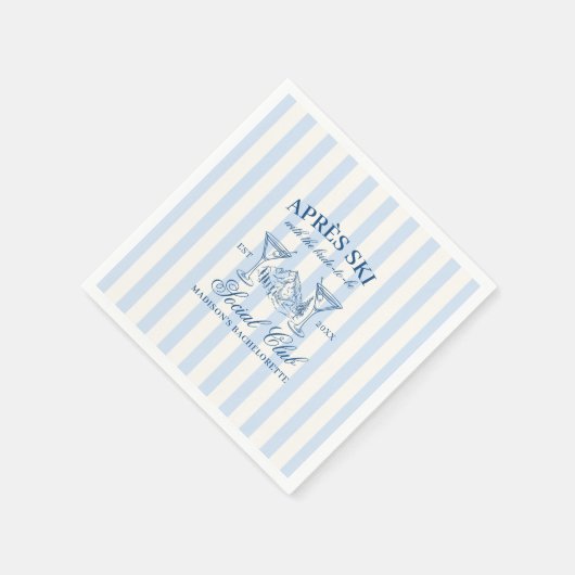 Serviette En Papier Bachelorette Bleue Bleu Apres Ski (Coin)