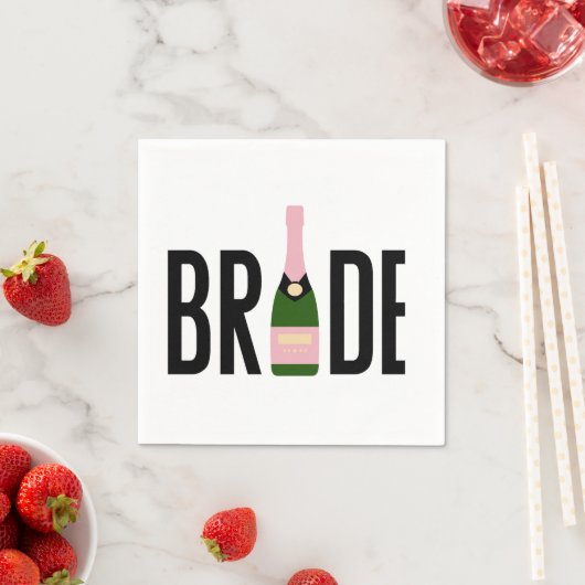 Serviette En Papier Bachelorette Bride Champagne Rose (En situation)