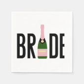 Serviette En Papier Bachelorette Bride Champagne Rose (Devant)