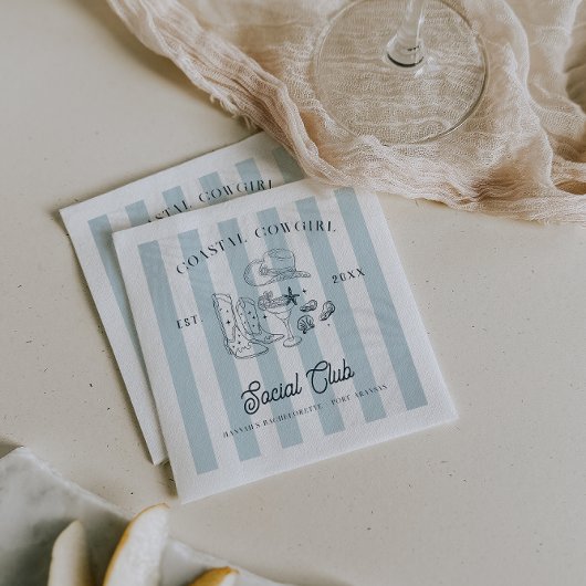 Serviette En Papier Bachelorette Coastal Cowgirl