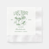 Serviette En Papier Bachelorette Côtière Moderne Cocktail Party Vert (Devant)