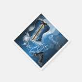 Serviette En Papier Bachelorette de lingerie glamour | Bleu (Coin)