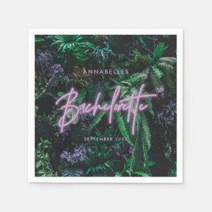 Serviette En Papier Bachelorette de néon violet clair moderne