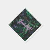 Serviette En Papier Bachelorette de néon violet clair moderne (Coin)