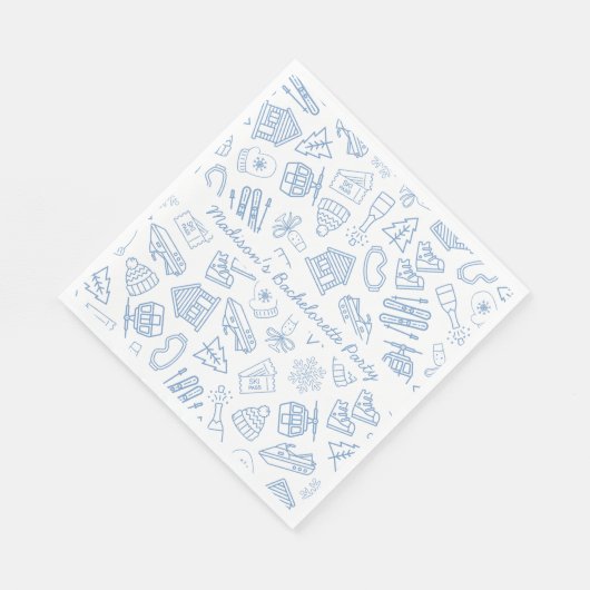 Serviette En Papier Bachelorette De Ski Dernier Toast Sur Les Pistes (Coin)
