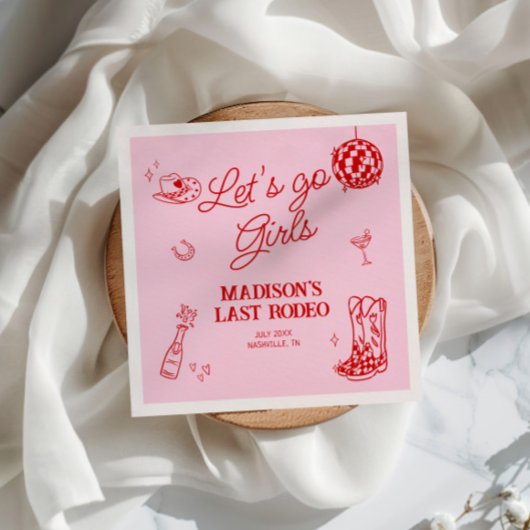 Serviette En Papier Bachelorette dernière Rodeo Disco