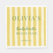 Serviette En Papier Bachelorette d'été jaune et vert (Devant)