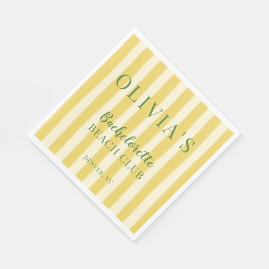 Serviette En Papier Bachelorette d'été jaune et vert (Coin)