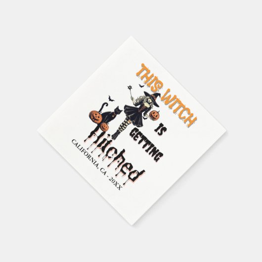Serviette En Papier Bachelorette d'Halloween Cette sorcière est en tra (Coin)