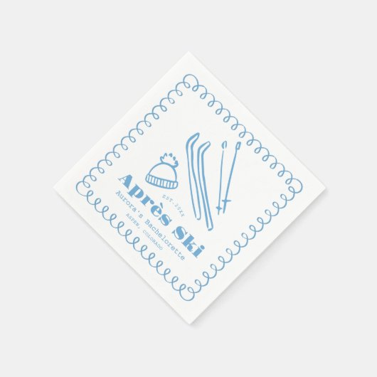 Serviette En Papier Bachelorette D'Hiver Après-Ski Bleu À Main (Coin)