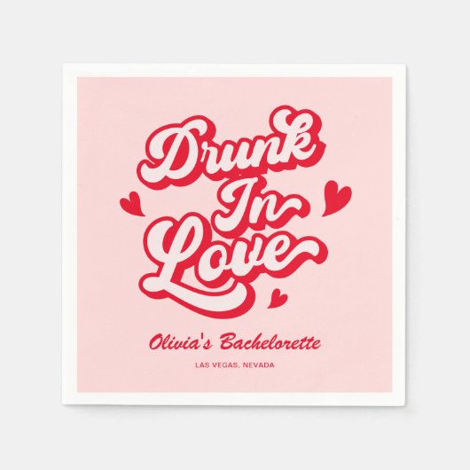 Serviette En Papier Bachelorette En Amour (Devant)