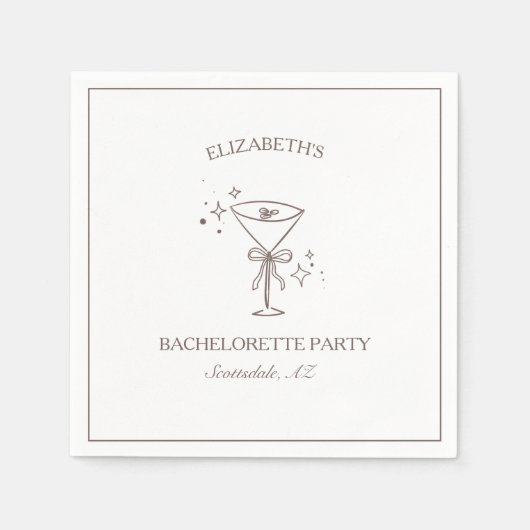 Serviette En Papier Bachelorette Espresso Martini Whimsical tendance (Devant)