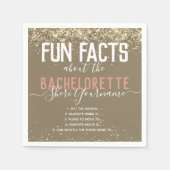 Serviette En Papier Bachelorette Fun Facts Gold Parties scintillant Gi (Devant)