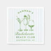 Serviette En Papier Bachelorette moderne rétro Papier noir (Devant)