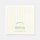 Serviette En Papier Bachelorette moderne rétro Vert & Jaune (Devant)
