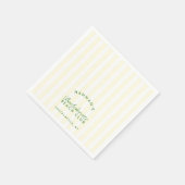 Serviette En Papier Bachelorette moderne rétro Vert & Jaune (Coin)