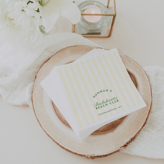 Serviette En Papier Bachelorette moderne rétro Vert & Jaune