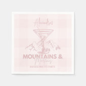 Serviette En Papier Bachelorette Montagne et Martinis (Devant)