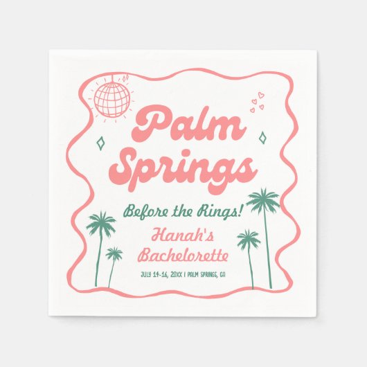 Serviette En Papier Bachelorette Palm Springs (Devant)
