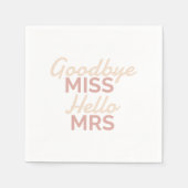 Serviette En Papier Bachelorette Party au revoir Mlle Bonjour Mme Brid (Devant)