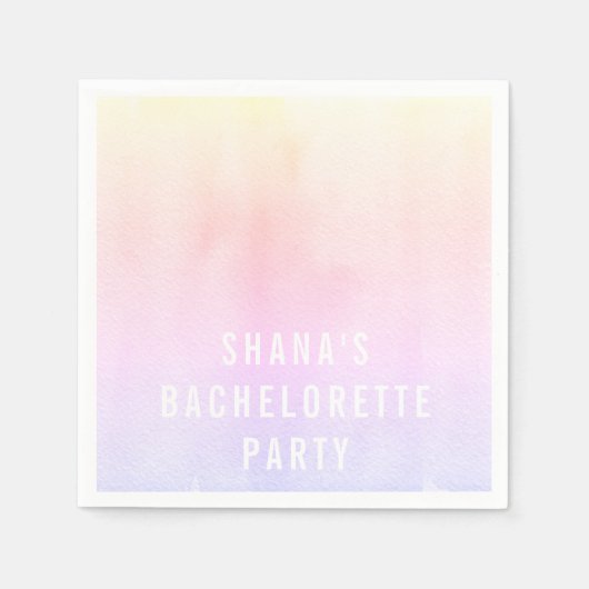 Serviette En Papier Bachelorette Party Cocktail Napkins Aquarelle (Devant)