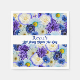Serviette En Papier Bachelorette Party Fête des mariées Golf Blue Flor