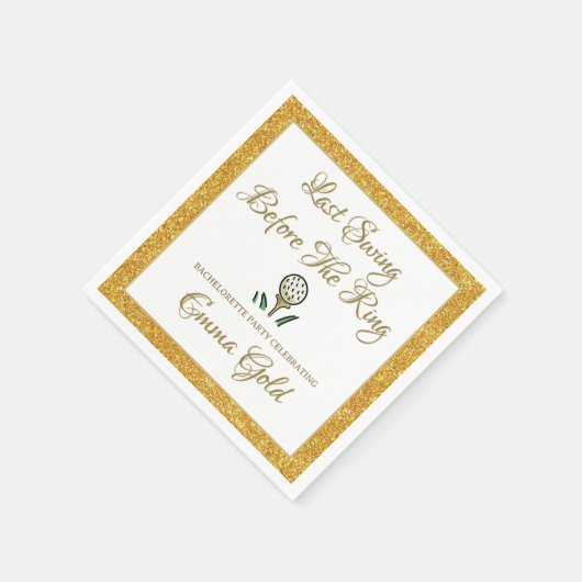 Serviette En Papier Bachelorette Party Golfing Gold Parties scintillan (Coin)