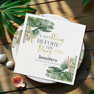 Serviette En Papier Bachelorette Weekend serviettes   Anneaux tropicau