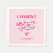 Serviette En Papier Bachelorte rose rétro (Devant)