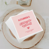 Serviette En Papier Bachelorte rouge et rose