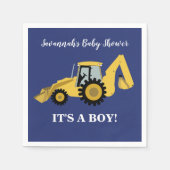 Serviette En Papier Backhoe Construction Baby shower garçon serviettes (Devant)