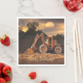 Serviette En Papier Backhoe Joyeux anniversaire (En situation)