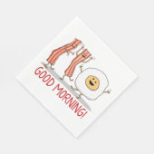 Serviette En Papier Bacon mignon et drôle et oeuf Bonjour (Coin)