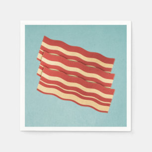 Serviette En Papier Bacon rétro délicieux