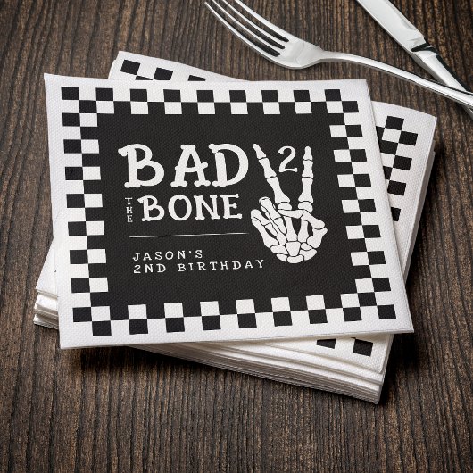 Serviette En Papier Bad 2 the Bone Skeleton 2nd Birthday Party
