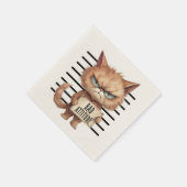 Serviette En Papier Bad Attitude Chat Mugshot - Drôle Feline Design (Coin)