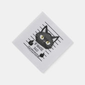 Serviette En Papier Bad Cattitude - Mugshot de chat noir (Coin)