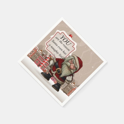 Serviette En Papier Bad Père Noël, Blanc Standard Cocktail Papier à Co (Coin)