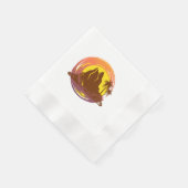 Serviette En Papier Badge avec paysage volcanique tropical et palmiers (Coin)